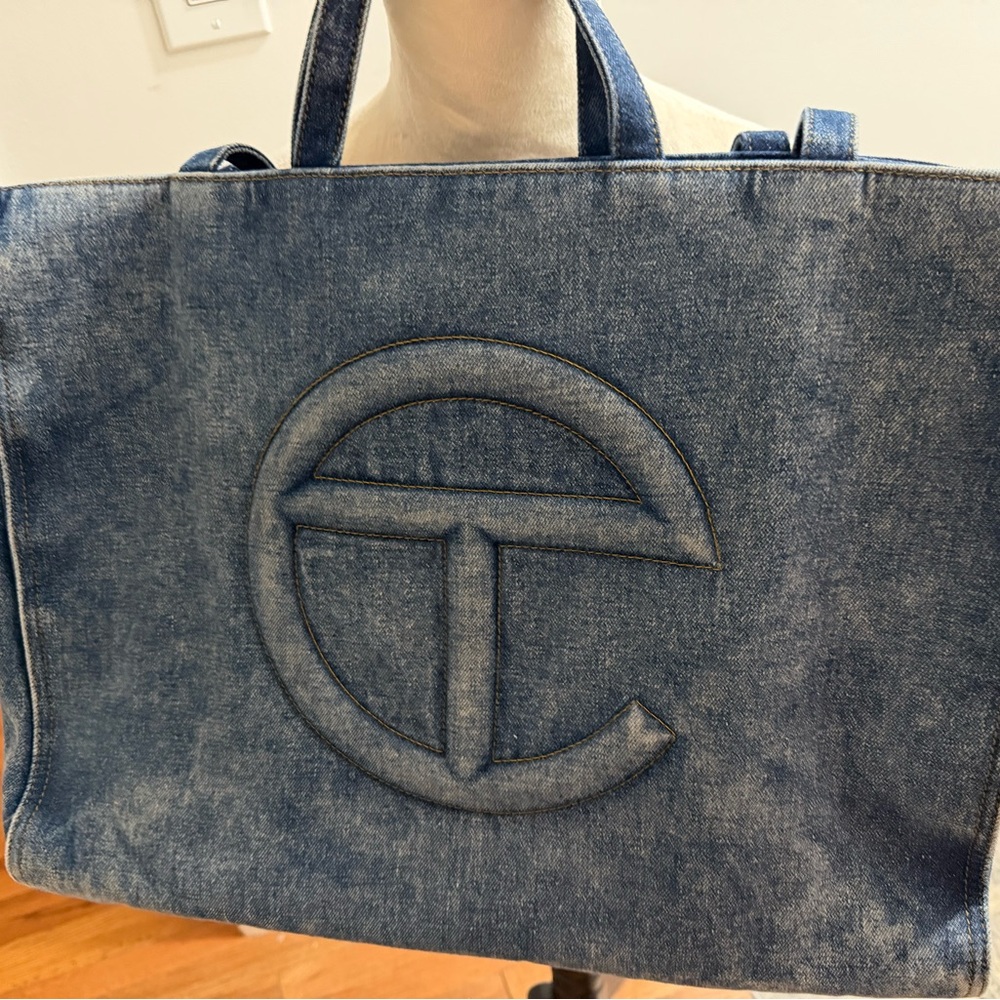 Denim Telfar Tote Bag Medium
